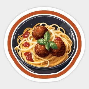 spaghetti with meatballs Sticker